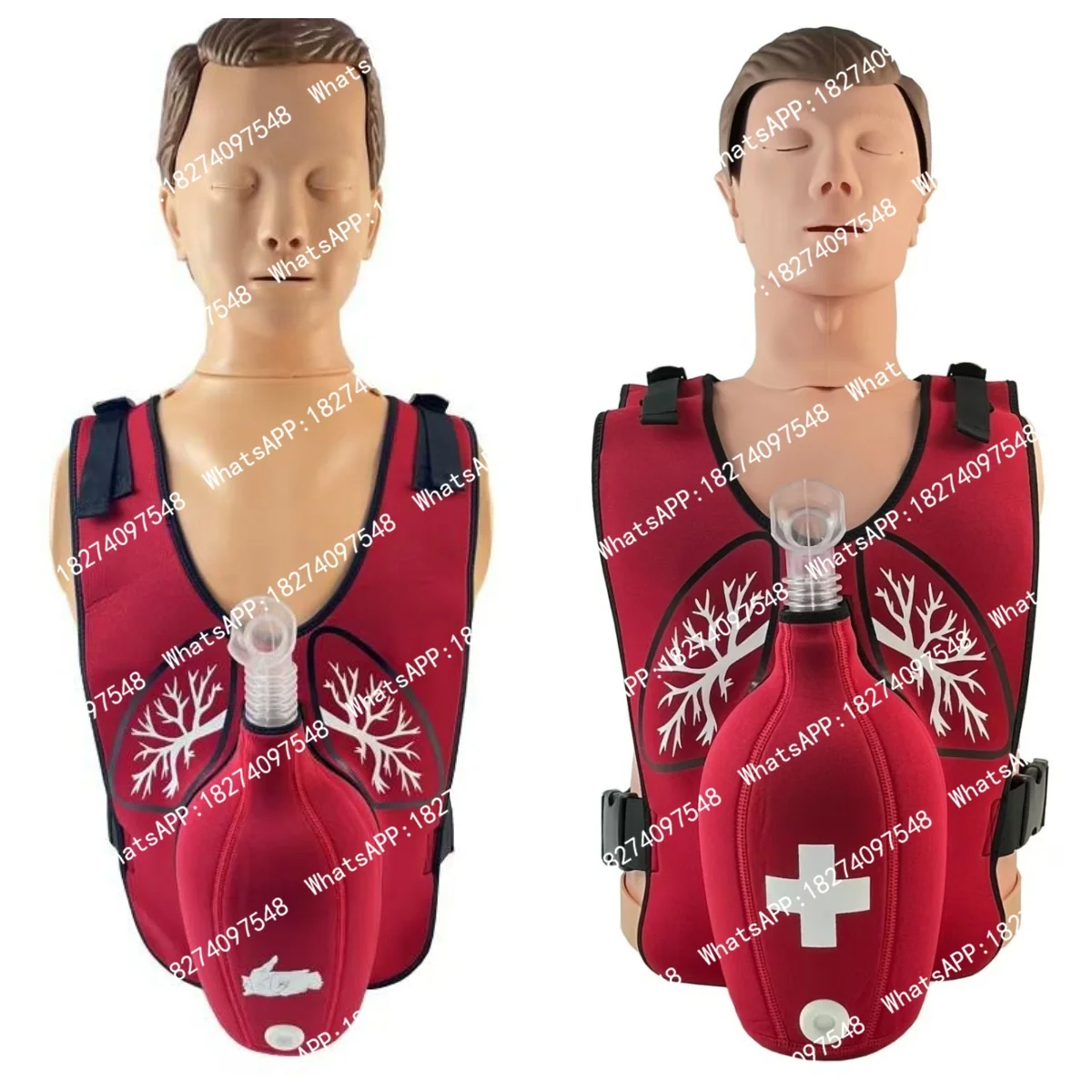 Heimlich Maneuver Vest Adult/Child Anti Choking CPR Training Simulator First Aid Training Wearable Vest Practice Model
