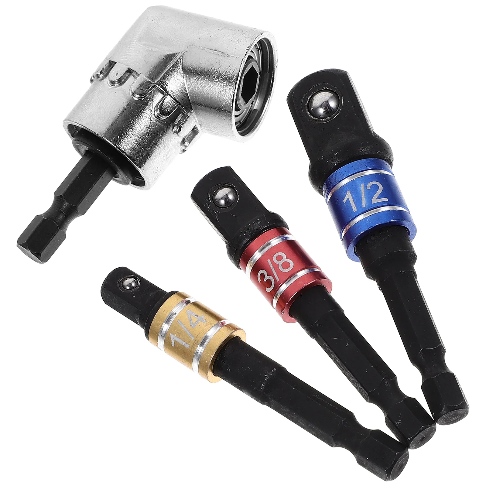 1 مجموعة الزاوية اليمنى الحفر مرفق محول عرافة مقبض إلى مربع رئيس بت تمديد ل شنيور يعمل بالبطارية المقبس أداة الحفر