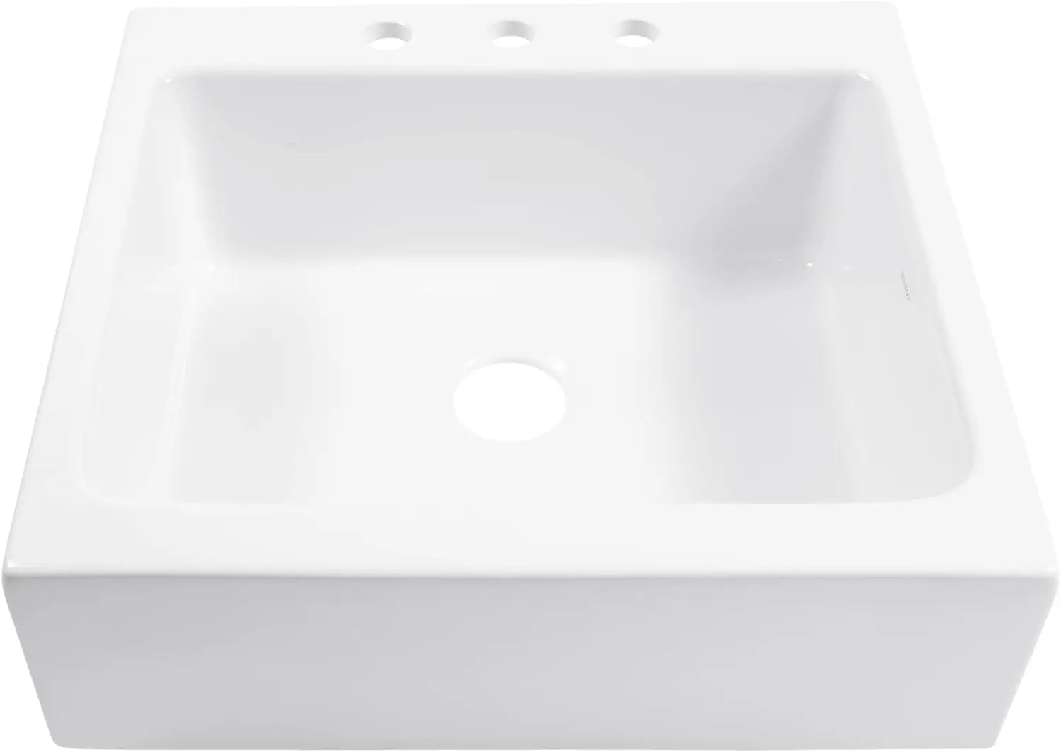 Parker Fireclay Quick-Fit Drop-In Farmhouse Kitchen Sink And Care Kit, 26