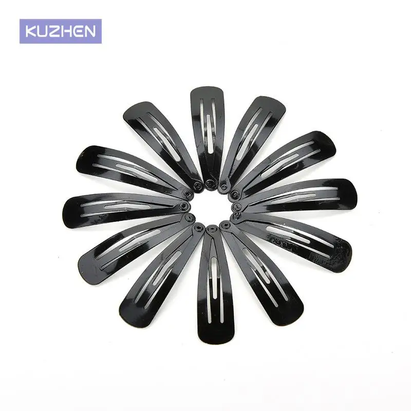 

100 Pcs/Set Black Snap Hair Clips Durable Metal BB Clips For Girls Women Snap Barrette Hair Styling Tools Hair Pin
