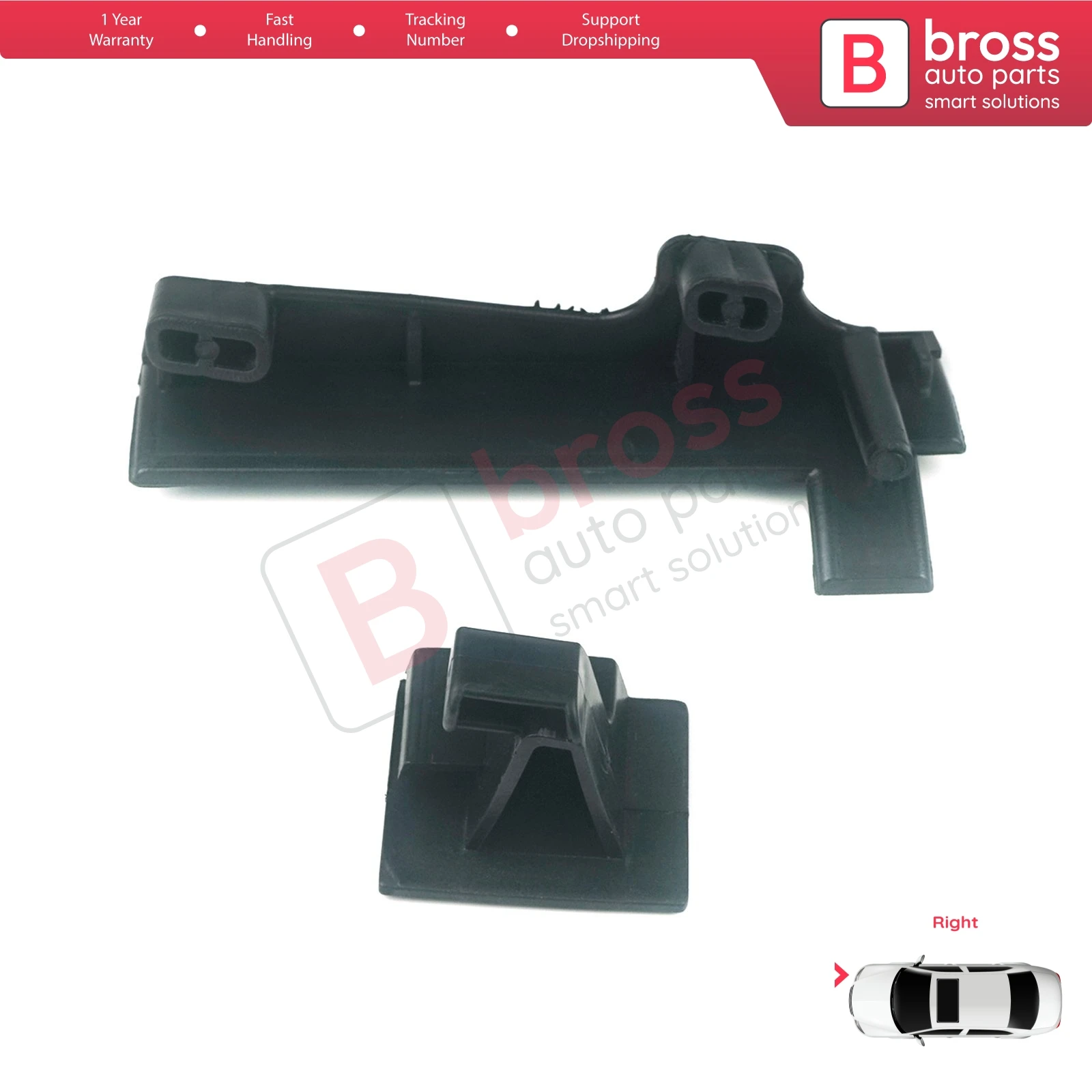 BHL553 Car Headlight Holder Mount Repair Bracket Tab Set Right Side for Renault Fluence L3 L30 Z.E. 2009-2020 260101331R