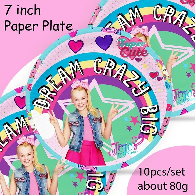 Disney JOJO SIWA compleanno decorazione angolo stoviglie usa e getta piatto tazza tovaglia Baby Shower bambini ragazze ragazzo forniture per feste