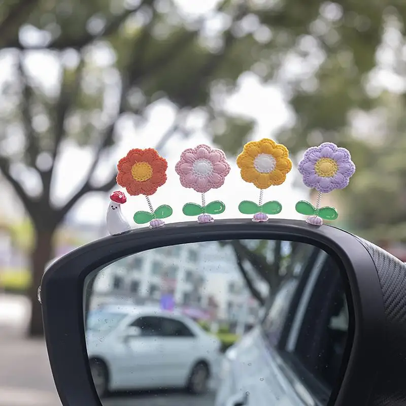Bobble Head Flowers For Car Colorful Central Control Table Decoration Home Decor Products Flower Display For Dashboard