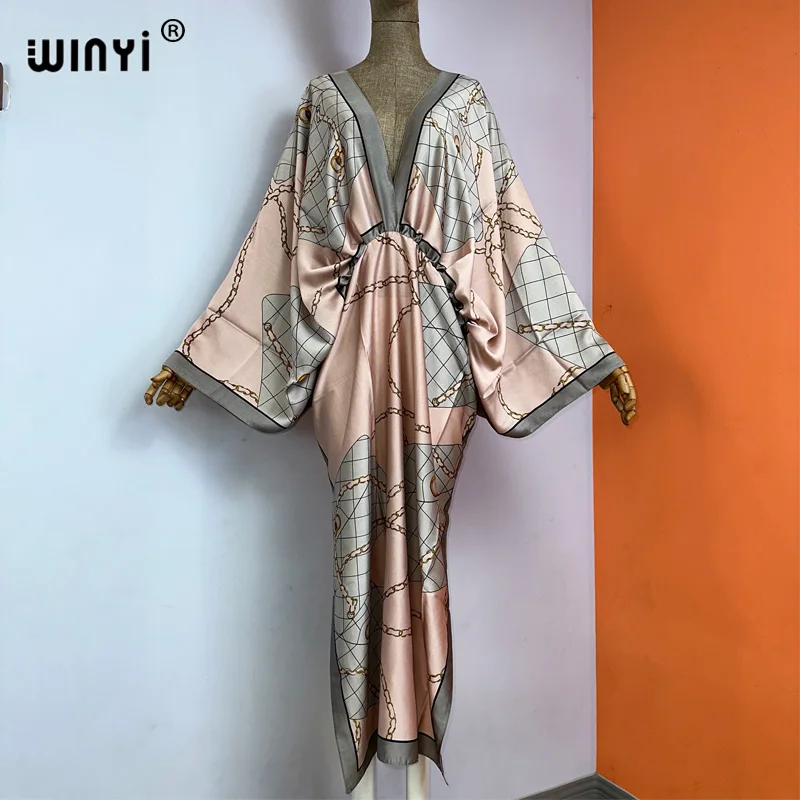 Dress New Fashion Abaya Maxi Dress Dashiki Tunics Africa Kimono Kaftan Mujer Vestido Caftan swimsuit woman boho print clothing