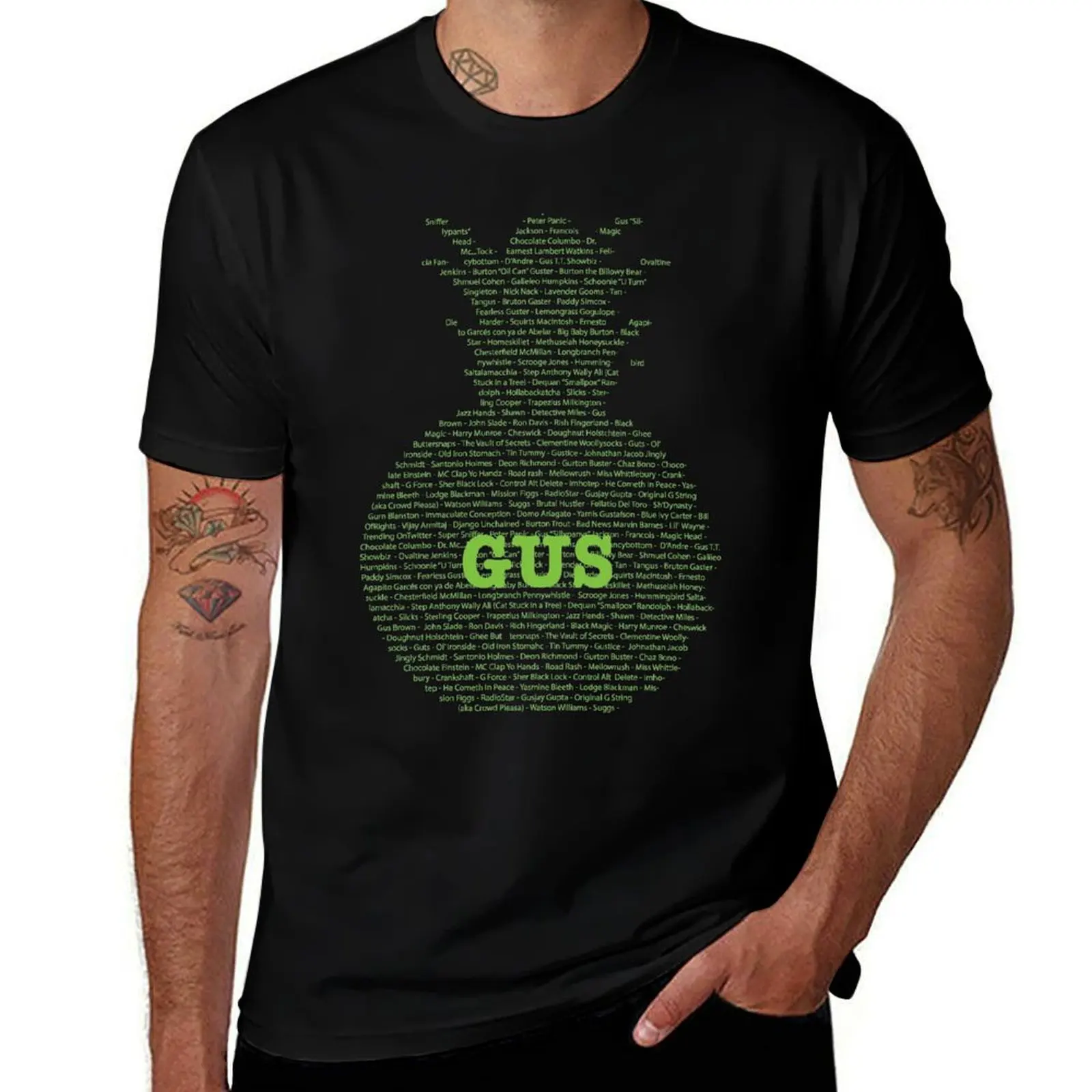 Gus's Nicknames (Psych) T-Shirt Functional Casual Short Sleeve Tee