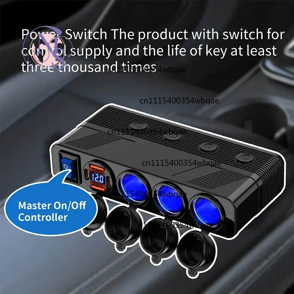 ZOCI-FOR-12V/24V 3 Socket Car Power Socket Splitter With Independent Switches Auto Power Outlet Replacement Parts