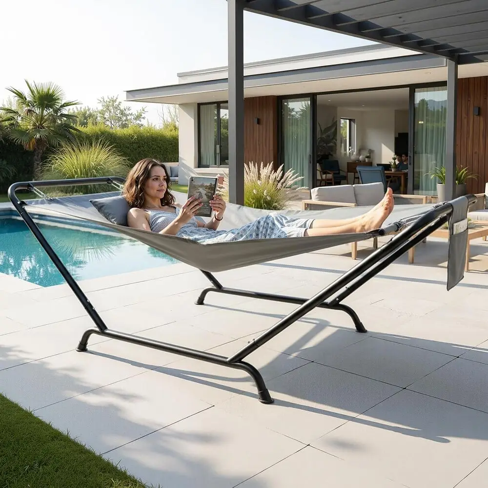 reestanding Hammock with Stand, 600LBS Heavy Duty Outdoor Hammock, Saety Coy Outdoor Hammock with Stand, 4 Point Hammock Bed or