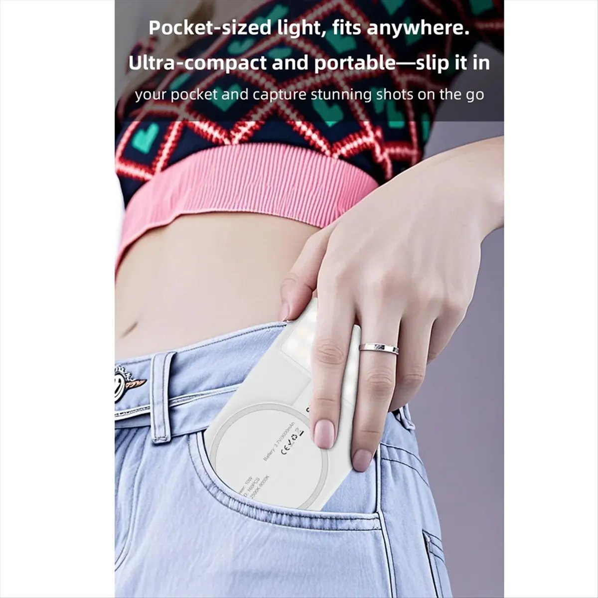 Punctual- 10W 3000mAh Battery Mini Photography Live Double Sided Magnetic Fill Light 160pcs High Brightness LED Beads