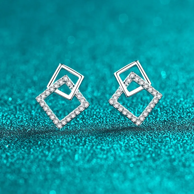 

Роскошные серьги с муассанитом для женщин, серебряные серьги S925, серьги-гвоздики, ювелирные изделия, подарок для друзей