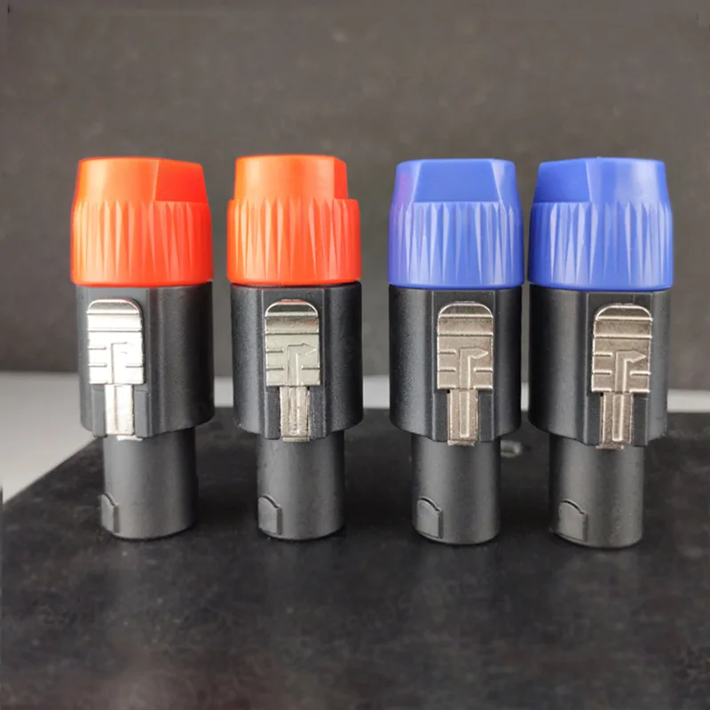 Pure Copper 4‑Core Speaker Connector Adapter, XLR Audio Plug, Stage Amplifier Loudspeaker Cable Replacement Accessories
