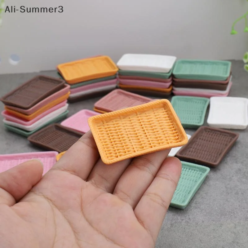 10Pcs Puppenhaus Simulation Miniatur Küche Besteck Teller Teller Dessert Brot Platte Modell Ornament Spielzeug Puppe Haus Zubehör