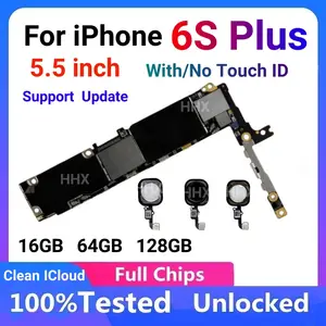 Bilashmart Unlocked Mainboard Fully Tested Motherboard iPhone 6S Plus 5.5 inch With/No Touch ID Clean iCloud Chips 16GB 64GB 128GB