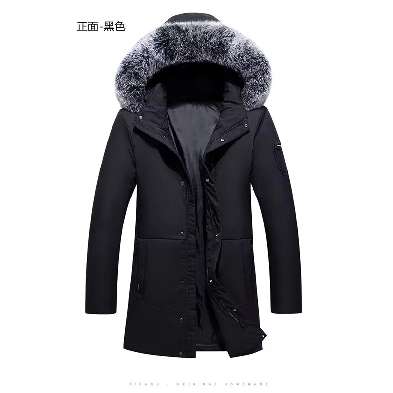 Weiße Ente Daunen Herren neue Winter warme Fuchs Kragen Mantel Herren Jacke Daunen mantel Parker Herren bekleidung Herren Winter jacke