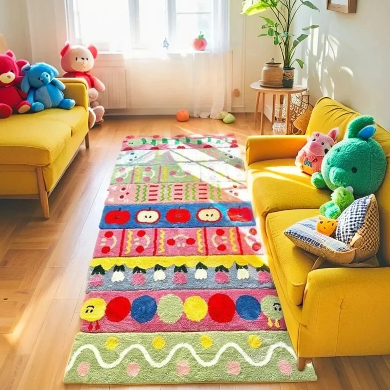 Luxurious Tufted Carpet Plush Shagy Flocked Rug For Living Room Soft Bedroom Floor Mat Non-Slip Kid Area Rug Home Decor Washable