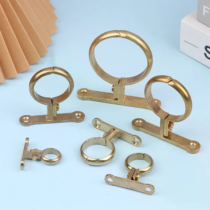1PCS Fit 15 22 28 35 42 54MM OD Brass Pipe Clip Wall Mounted Pipe Support Bracket Clip Support Fixed Plumbing Water With Base