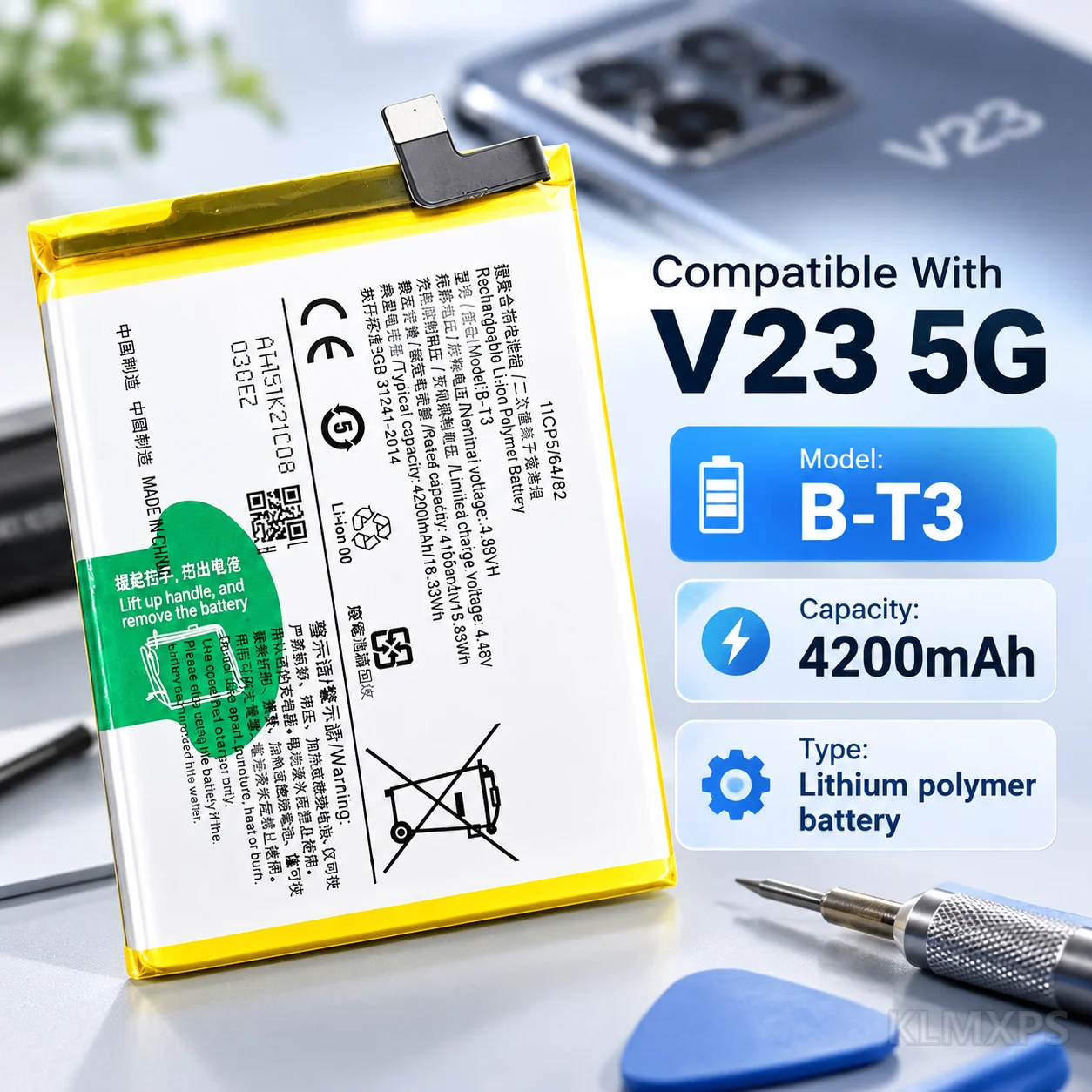 Phone Replacement Battery B-T3 4200mAh For Vivo V23 5G Mobile Phone Repair Component Compatible With B-T3 Series Battery Cell