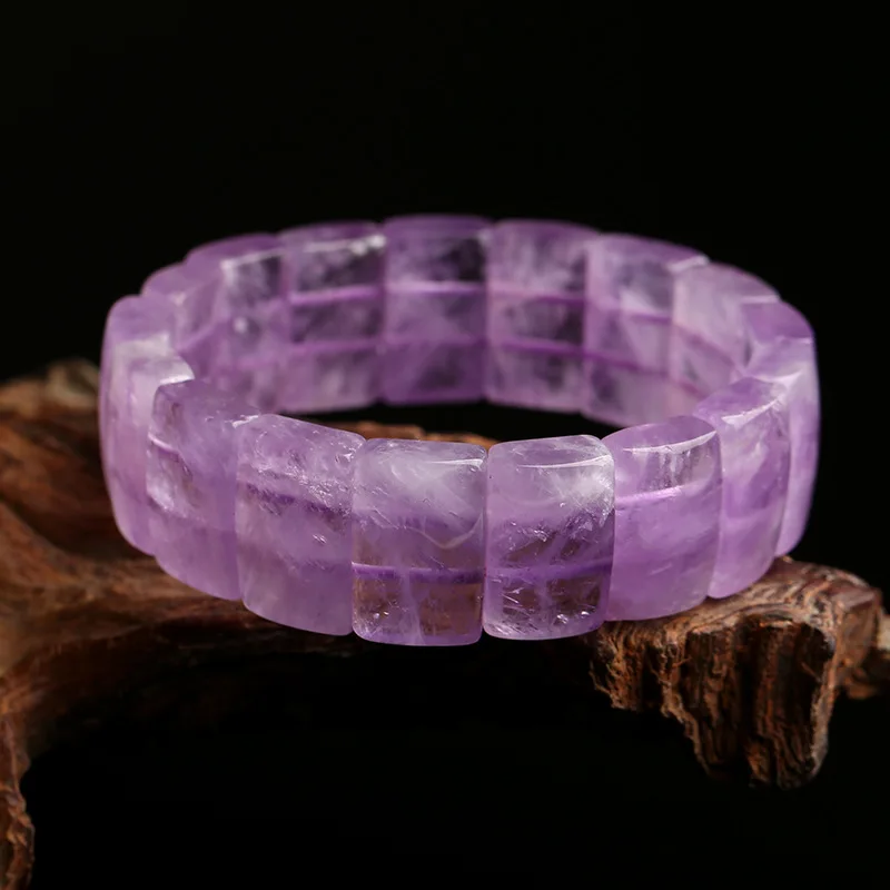 

Natural Amethyst Bangle Wide Bracelet Men Women Healing Gemstone Fine Jewelry Genuine Uruguay Amethyst Purple Crystal Bracelets