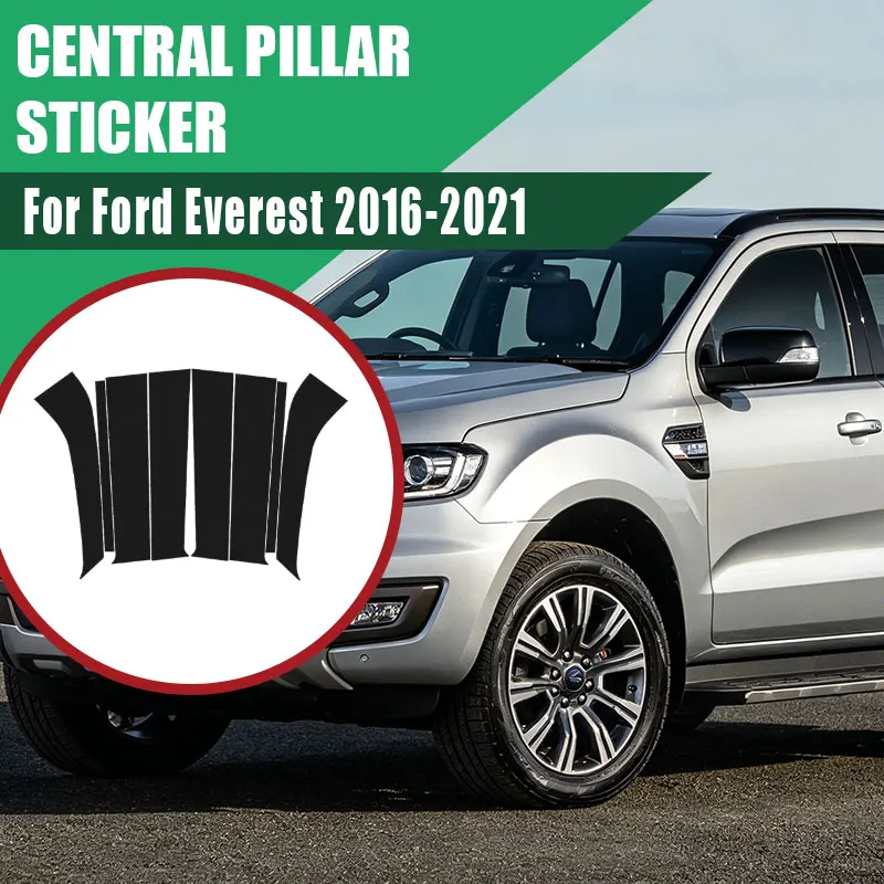 

For Ford Everest 2016-2017-2018-2019-2020-2021 Carbon Fiber B C Pillar Door Column Trim Cover Sticker