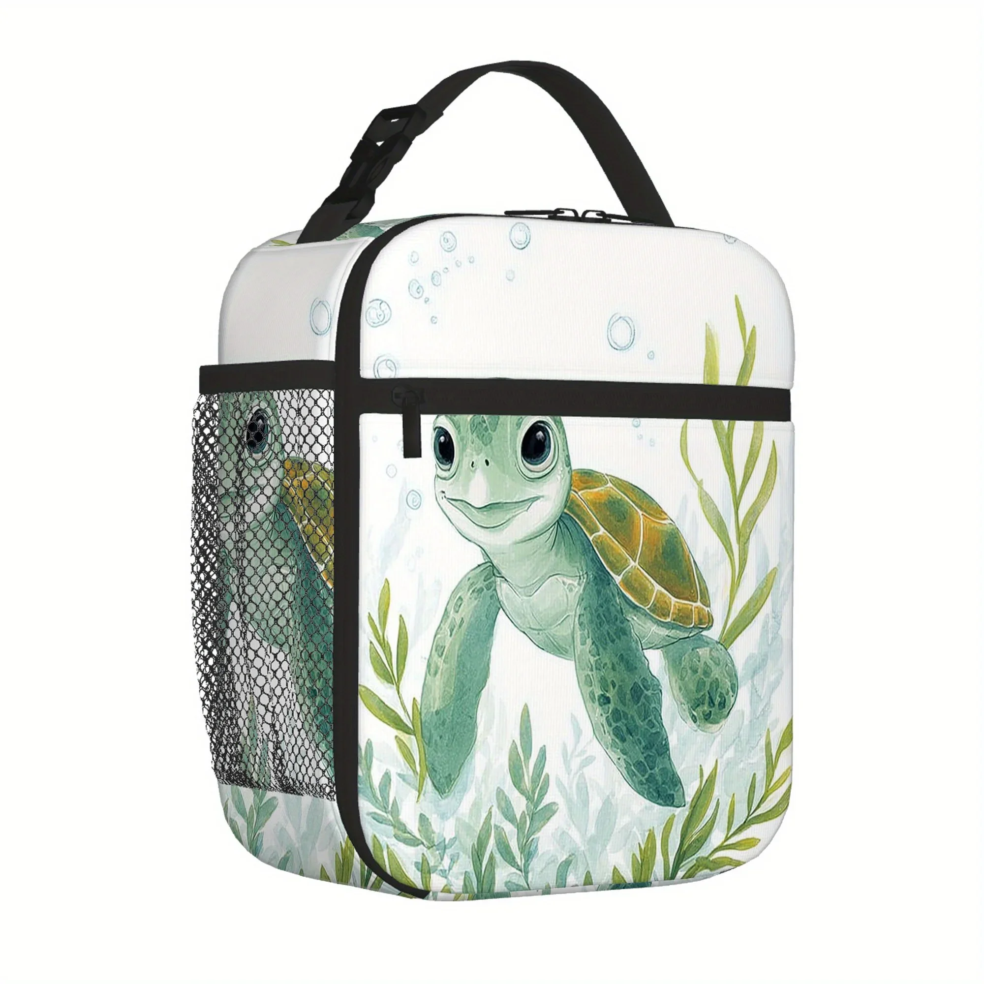 1pc a Baby Turtle Swimming Beneath The Surface. A Printed Thermal Bag That Serves As an Insulated Container, Not Intended for Fo