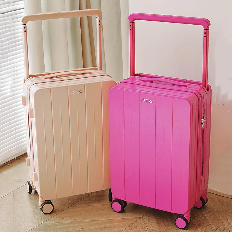 Boîte d'embarquement pour hommes, 20 pouces, haute apparence, nouveau bagage 600, petite valise rose, large boîte à roulettes pour hommes 24