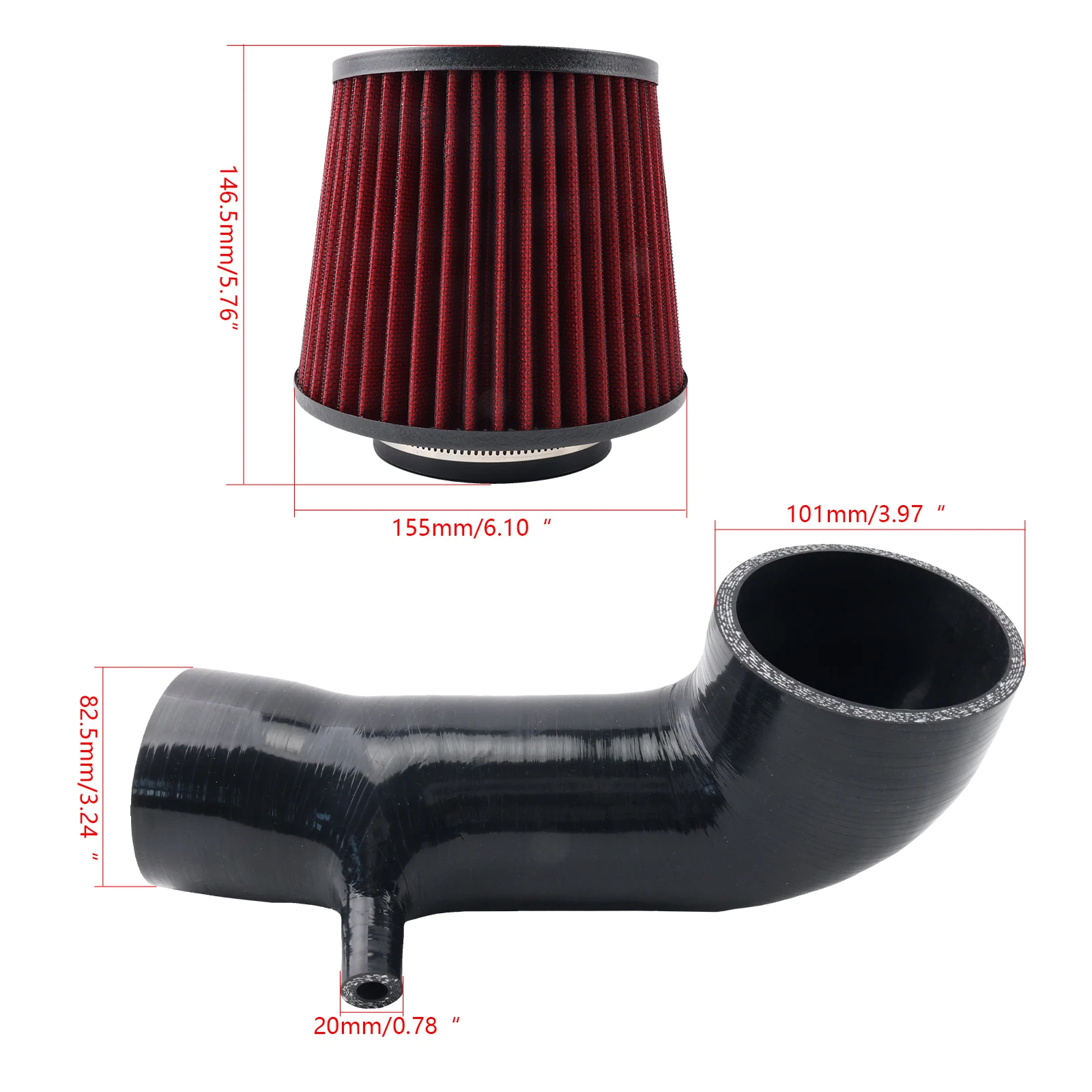 Cold Air Intake Kit Fit 2018+ Audi Q5 B9 2.0T 45 TFSI High Flow Intake System