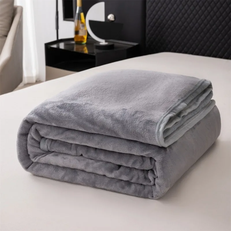 Spring Autumn Flannel Blanket Extra Soft Comfortable Nap Shawl Blankets Solid Warm Multi-functional Skin Friendly Throw Blanket