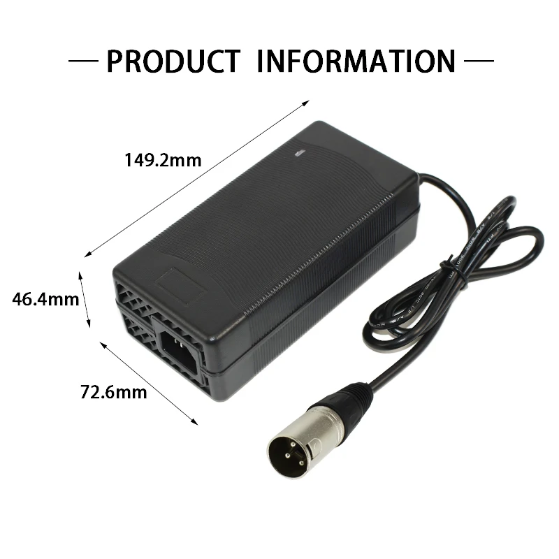 33.6V 6A lithium li-ion battery charger for 29.6V 8S Battery pack with DC5.5×2.1mm Connector Built-in high-speed cooling fan