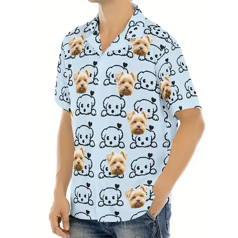 Camisas estampadas en 3D para hombre y mujer, camisas con diseño de imagen personalizada de Hawái, regalo de cumpleaños divertido, blusas fotográficas DIY, camisa superior para pareja