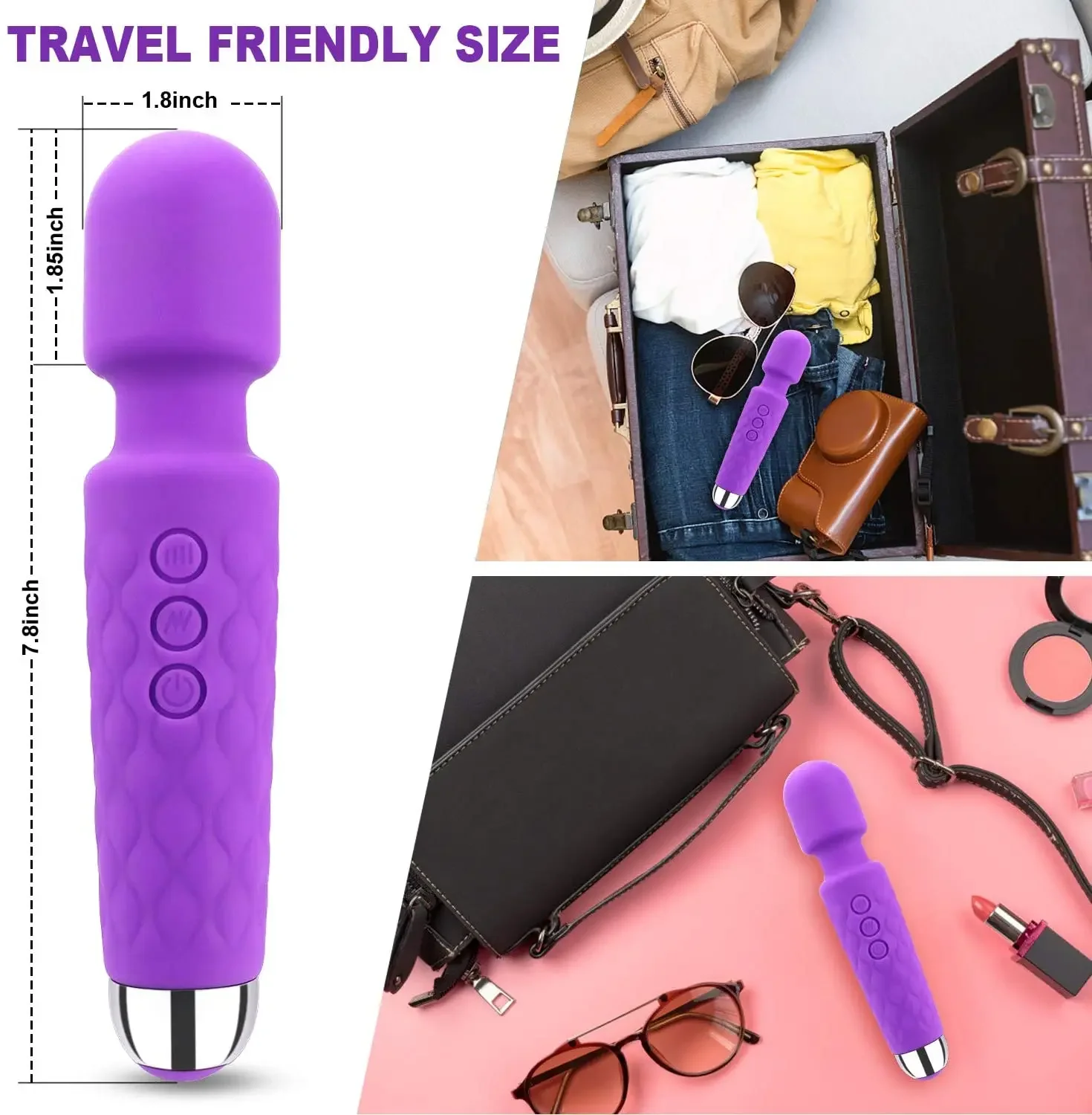 Wireless Handheld G Spot Vibrating Wand Massager Mini Cordless Powerful Dildo Magic AV Wand Vibrator