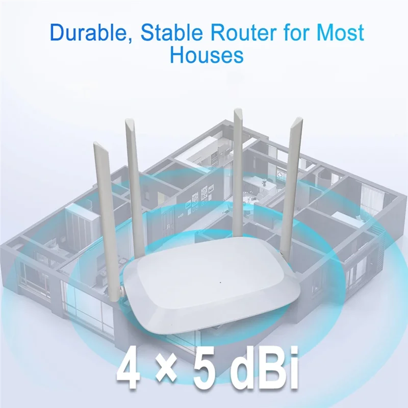

AC1200 Wi-Fi Router Gigabit Ethernet Router Dual Band 2.4Ghz 5Ghz Wireless Network Wifi Repeater 4X5dbi Antennas US-Plug