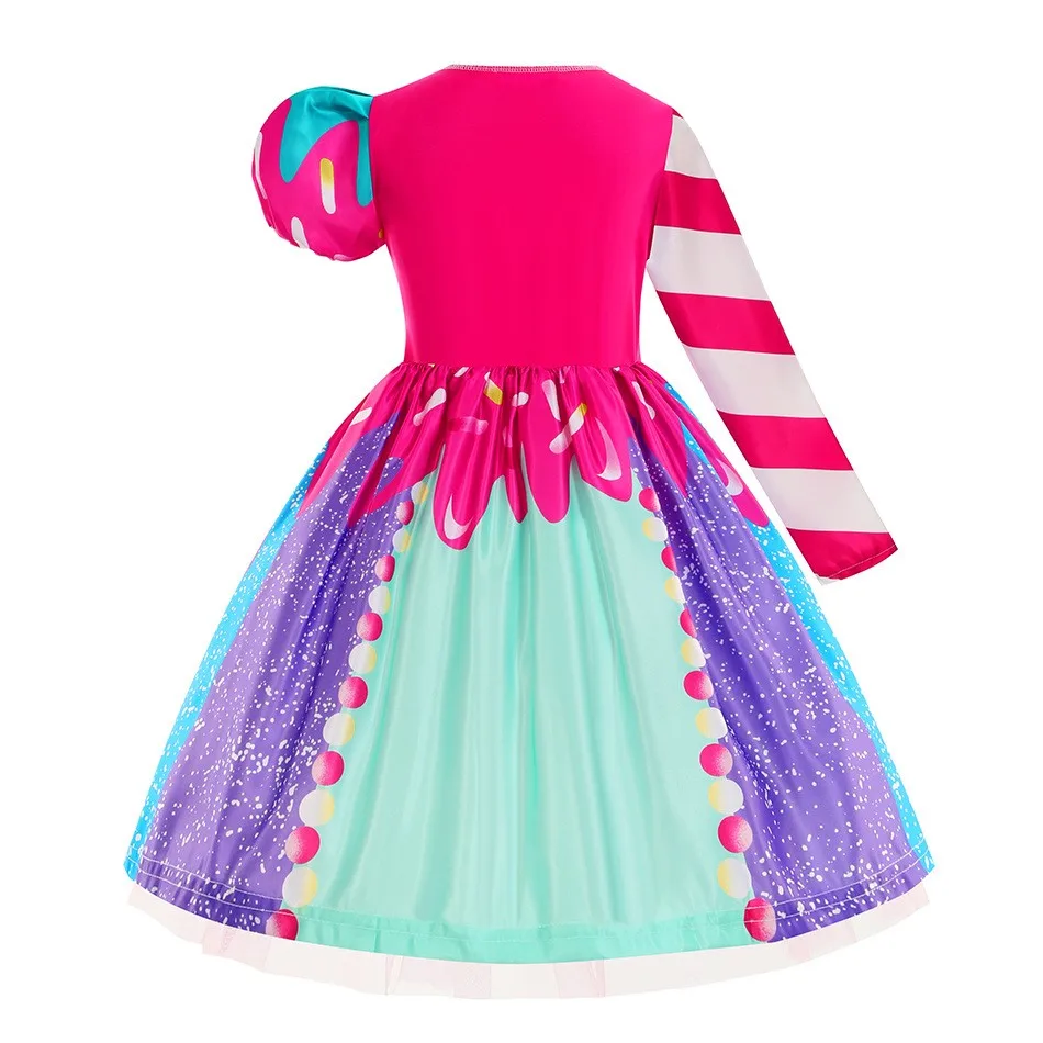 2023 Sweet Lollipop Candy Kids Dress Carnival Party Little Girl Birthday Costume Fancy Rainbow Tutu Children Wedding Clothes