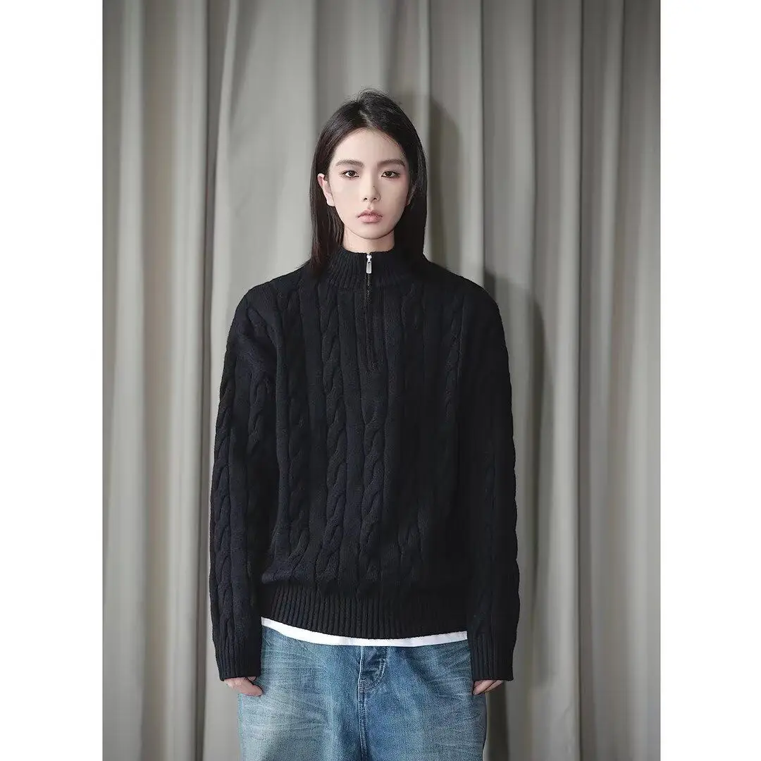 

American Sle V-Ne Knitted Sweater Cardigan Men's Color Casual Loose Fit Winter Outerwear Soft Polyester Fiber