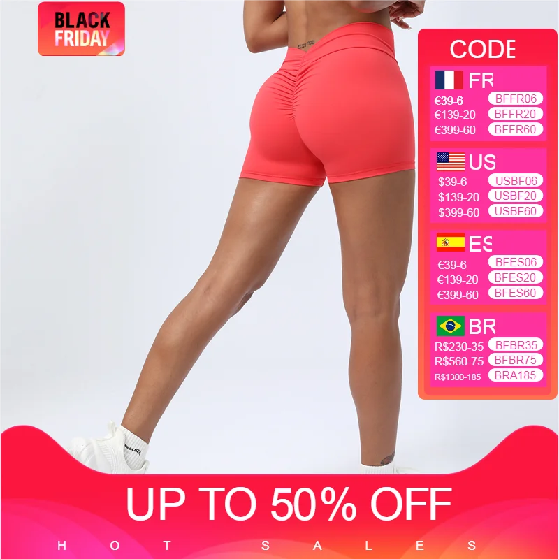 

Scrunch Bum Workout Short Women Sexy Booty V Back Yoga Shorts High Waist Spandex Gym Fitness Tights Exercise Training Pants 2024