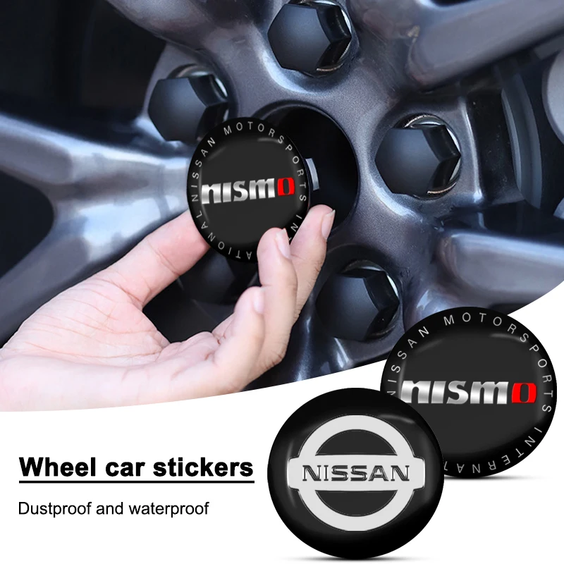 56mm Car Tyre Wheel Center Hub Cap Badge Sticker Accessories For Nissan Qashqai X J10 J11 Trail Tiida Juke Teana Pulsar Altima