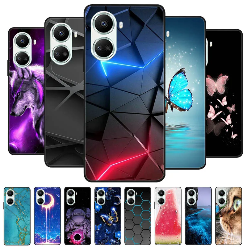 

For Huawei Nova 10 SE Case Painted Black Bumper TPU Silicone Soft Cases for Huawei Nova10 SE Phone Cover Nova 10 SE Protective
