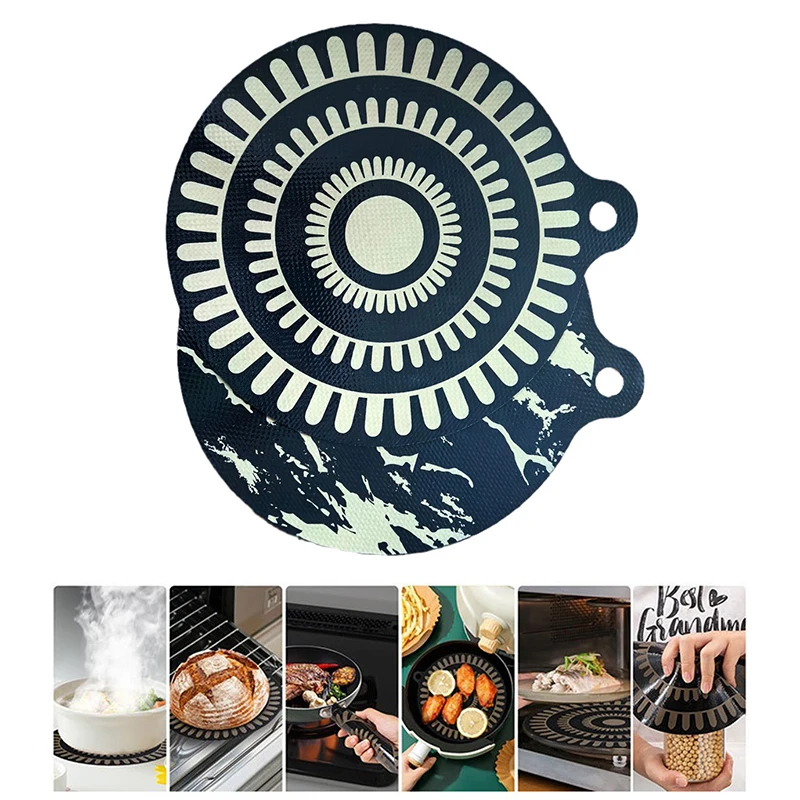 1Pcs Induction Cooktop Mat Heat Resistant Hob Protector Mats With Colour Changing Designs Thick Hob Covers Silicone Hob Mats