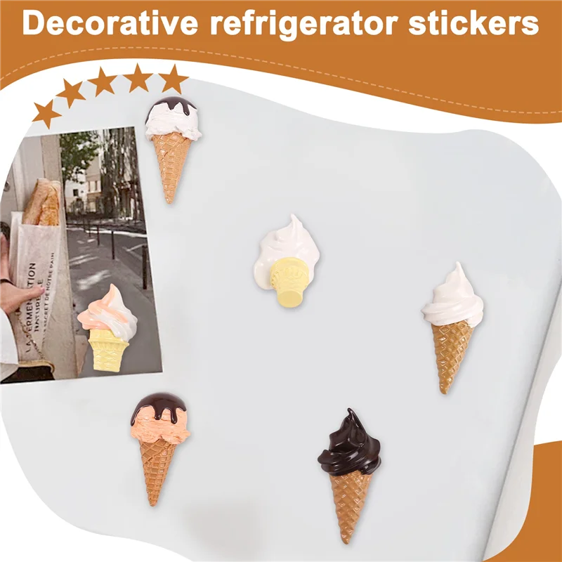 -A25M الكرتون الآيس كريم لطيف الملحقات تصميم DIY لطيف محاكاة مخروط 3D اللون الكرتون الملحقات