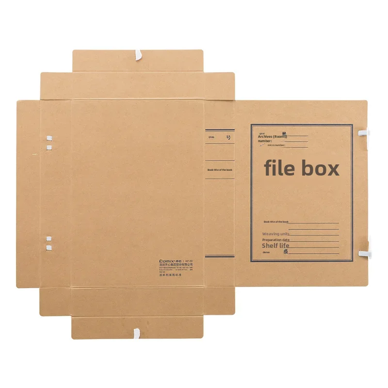 Thickened A4 Cow Leather File Storage Boxes Pure Wood Pulp 700g Cow Leather Paper Document Storage Box 10 Pieces/set