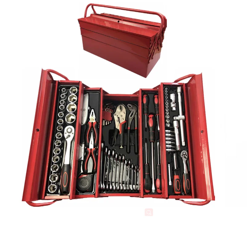 GTYPRO Caja De Herramientas 85pcs Tool Box 3 Layers Spanner Wrench Screwdrivers Household Tool Kit Set In Metal Box Socket Set