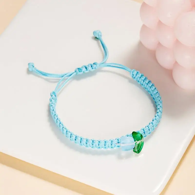 Woven Handmade Bracelet Rope String Flower Tulip Woven Bracelets Adjustable Handmade Bohemian Bracelet For Women Teen