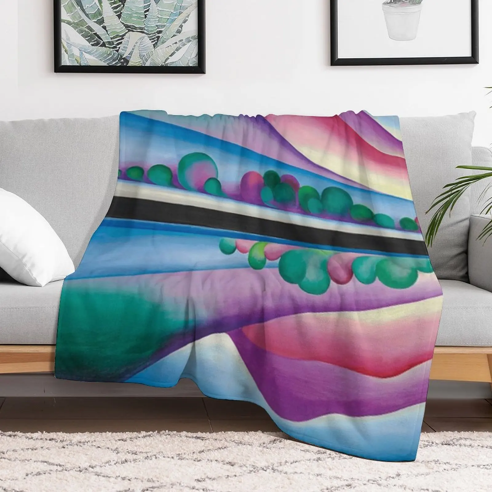 Georgia O'Keeffe Lake George Reflection Throw Blanket Quilt blankets ands Plush Blankets