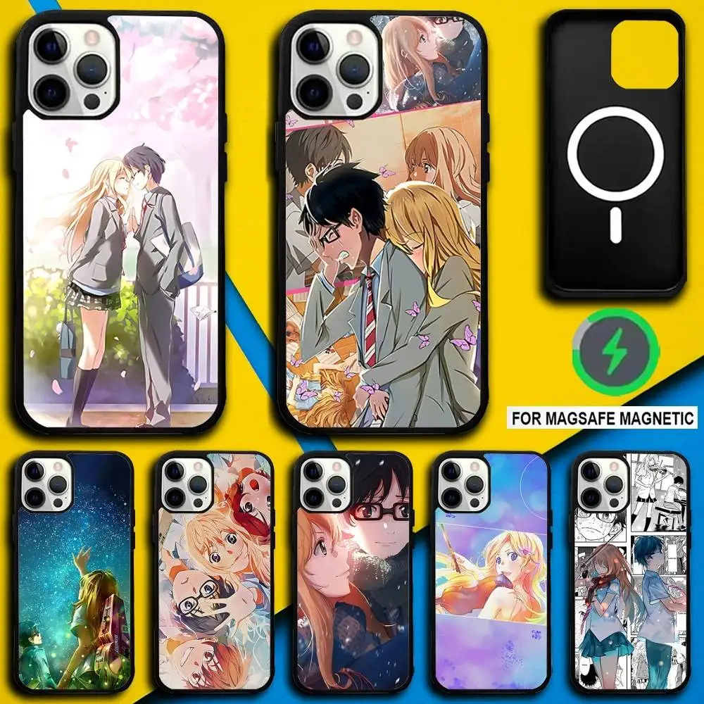 

Comic Your L-Lie in April Phone Case For iPhone 17,16,15,14,13,12,11,Pro,Max,Plus,Mini,SE4,E Magnetic Magsafe Wireless Charging