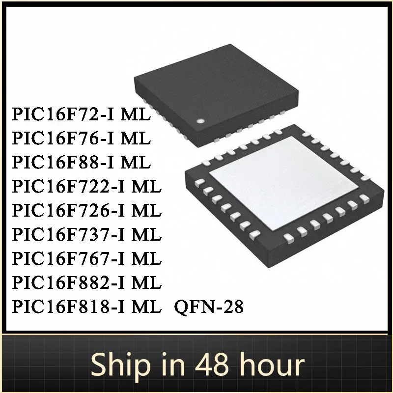 

10Pcs PIC16F1459-I PIC16F1507-I PIC16F1508-I PIC16F1509-I PIC16F1708-I PIC16F1709-I PIC16F1828-I PIC16F1829-I ML QFN-20 IC Chip