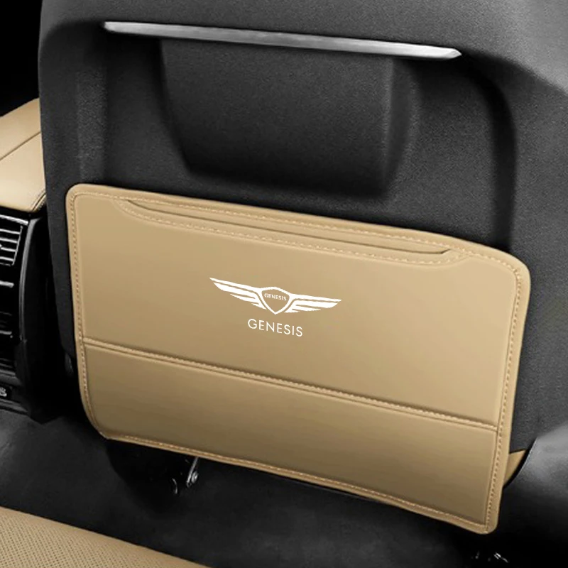 1pcs High Quality Car Seat Back Protector Anti Kick Pad Prevent Dirt Leather Cover For Genesis EQ900 G70 G80 G90 GV60 GV80 GV90