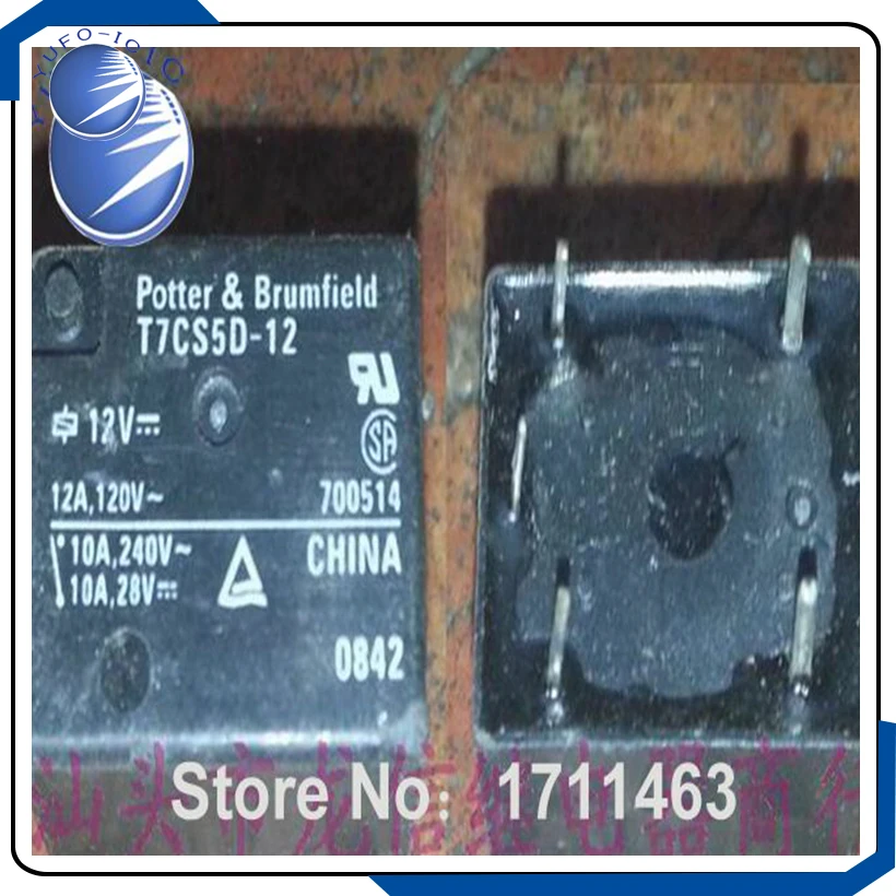 Free Shipping 20PCS Used relay Potter Brumfield T7CS5D-12 22F-1C YF0923
