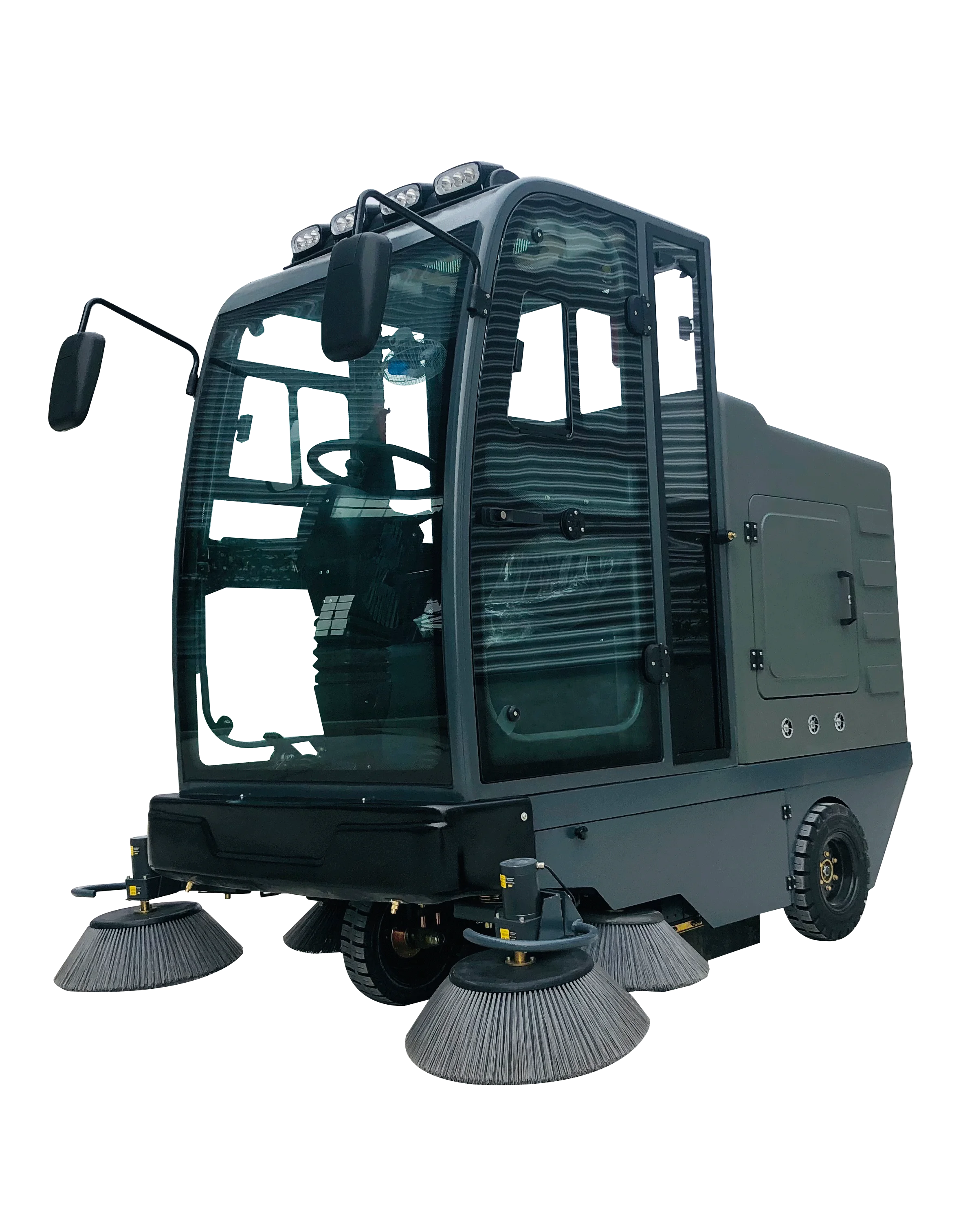 High Quality Baiyi S20 Electric Fully Enclosed Sweeper Sealed Cab Road Sweeper Large Scale Industrial Sweeper for Sale