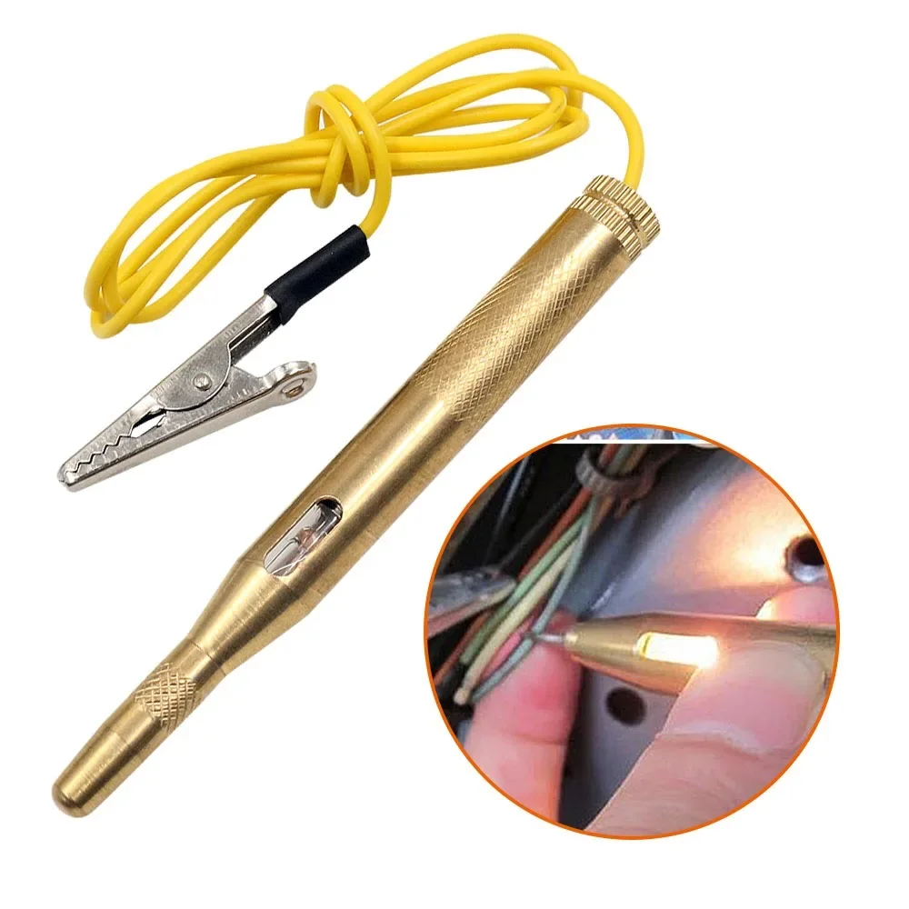 Auto Car Light Circuit Tester Lamp Voltage DC 6V 12V 24V Copper Test Pen Detector Probe Light System Test Probe Lamp Tools