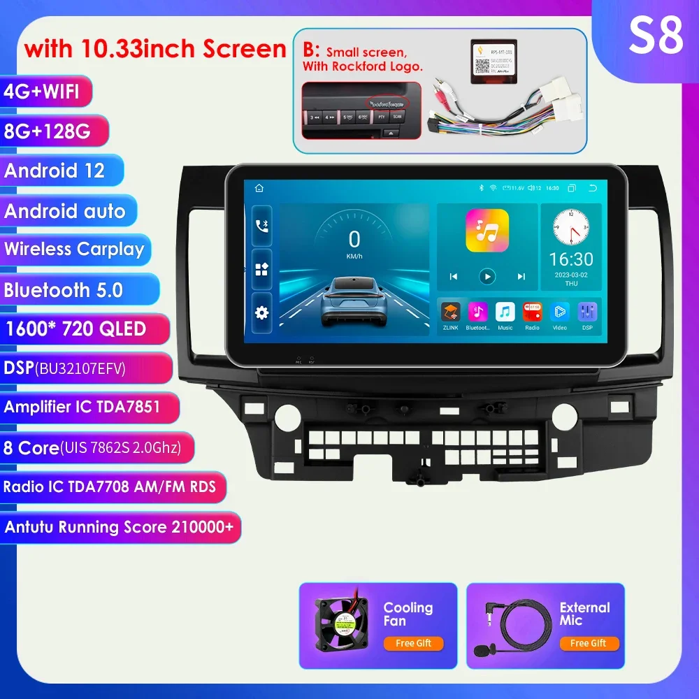 Hizpo Auto Intelligent Systemen Carplay Android Autoradio voor Mitsubishi Lancer 2007-2012 Multimedia Video Speler WIFI 8Core 6115