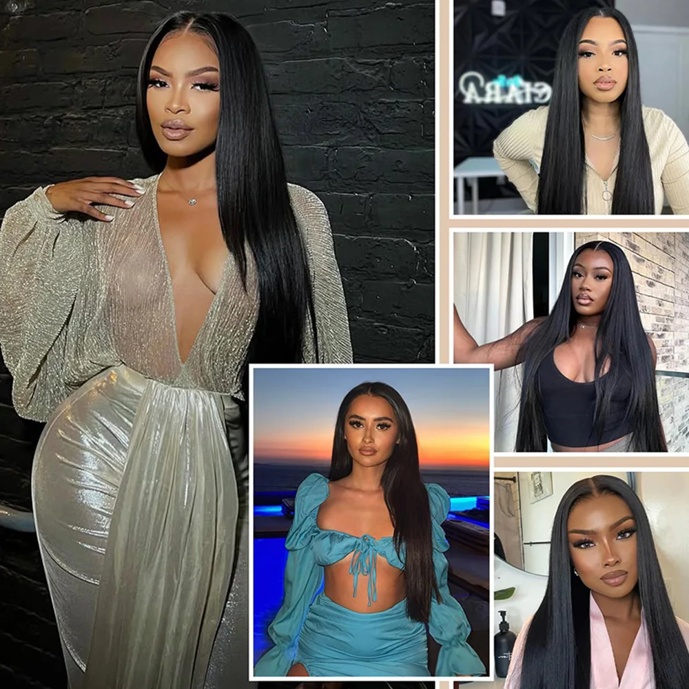 200 الكثافة 13x6 العظام مستقيم HD الدانتيل الشفاف البرازيلي باروكة من شعر طبيعي 13x4 360 الدانتيل شعر مستعار أمامي يمكن مصبوغ في أي لون! #3