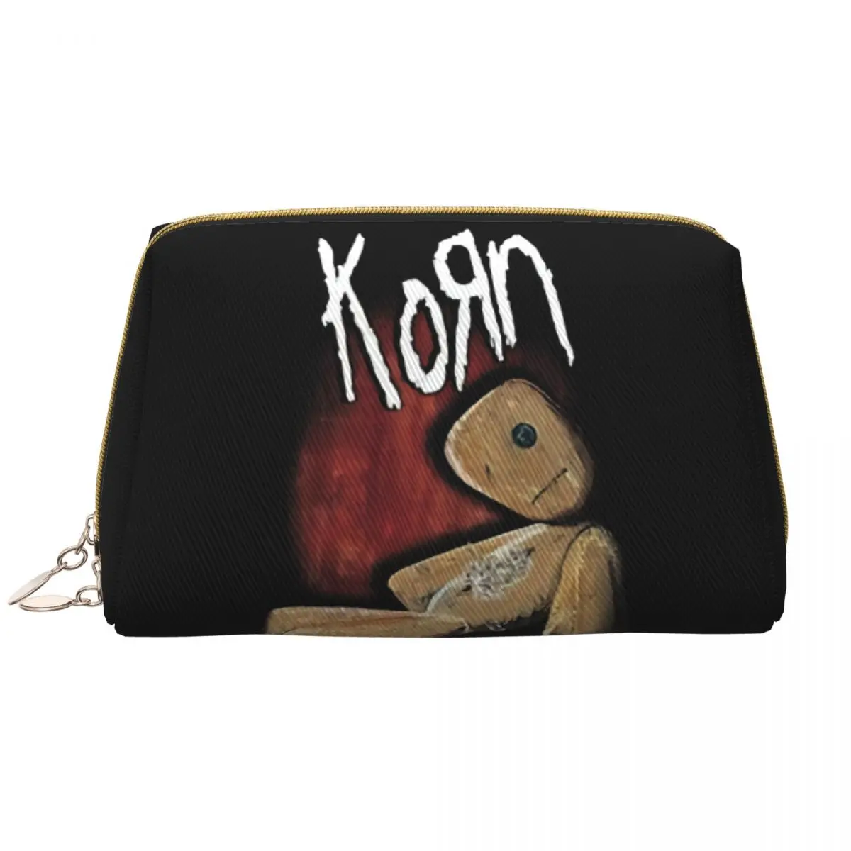 Custom Nu Metal Rock Band Korns Toiletry Bag for Women Makeup Cosmetic Organizer Ladies Beauty Storage Dopp Kit Case